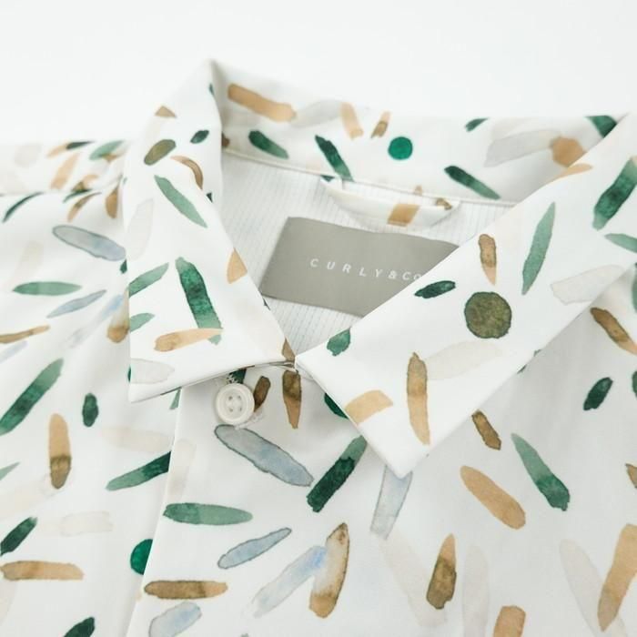 CURLY/カーリー TRICOT PRINT OPEN COLLAR SHIRT -setouchi olives