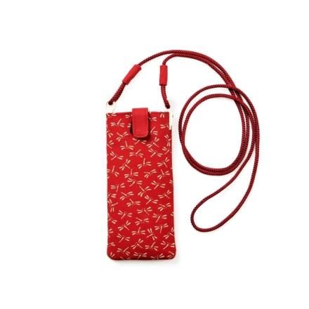 印傳屋 合切袋（小）うぐいす地 白漆 とんぼ 印伝 印傳屋限定 -