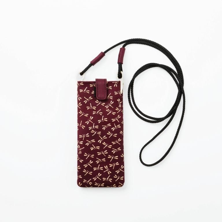 印傳館　ポシェット メガネポシェット［紺地／白漆／とんぼ］：印傳屋公式オンライン