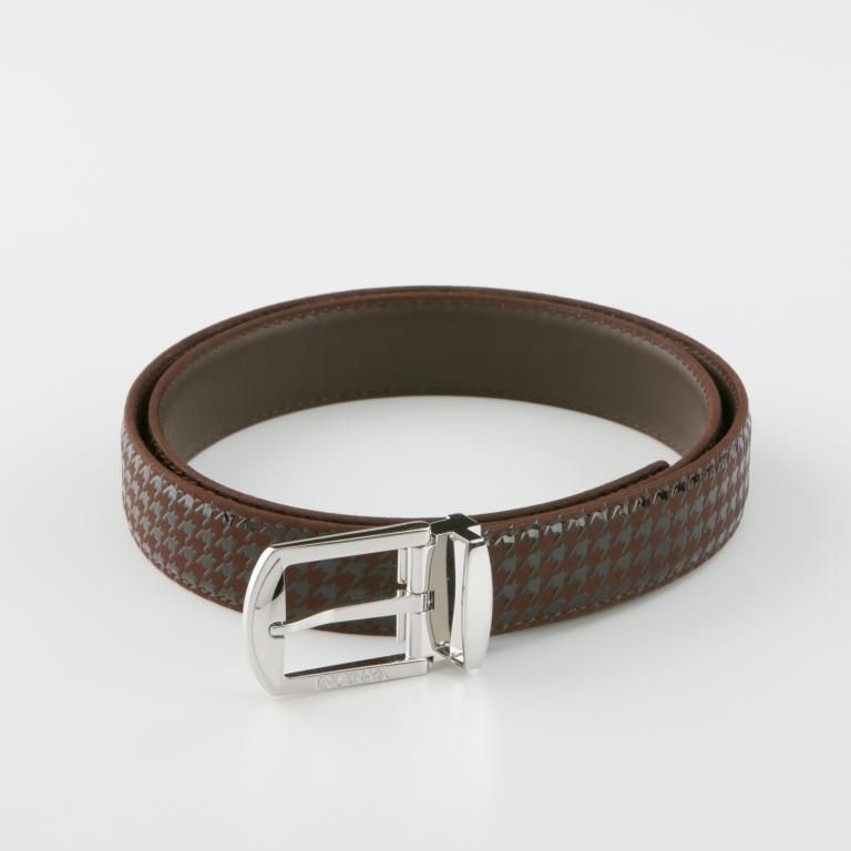 隼人 H-30ベルト［濃茶地×黒漆］：印傳屋公式オンラインショップ｜INDEN-YA