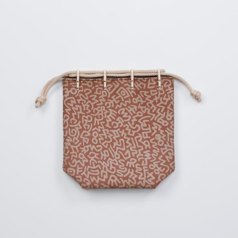 Keith Haring 合切袋(中)マチ付［Beige×Keith Haring collection vol.4