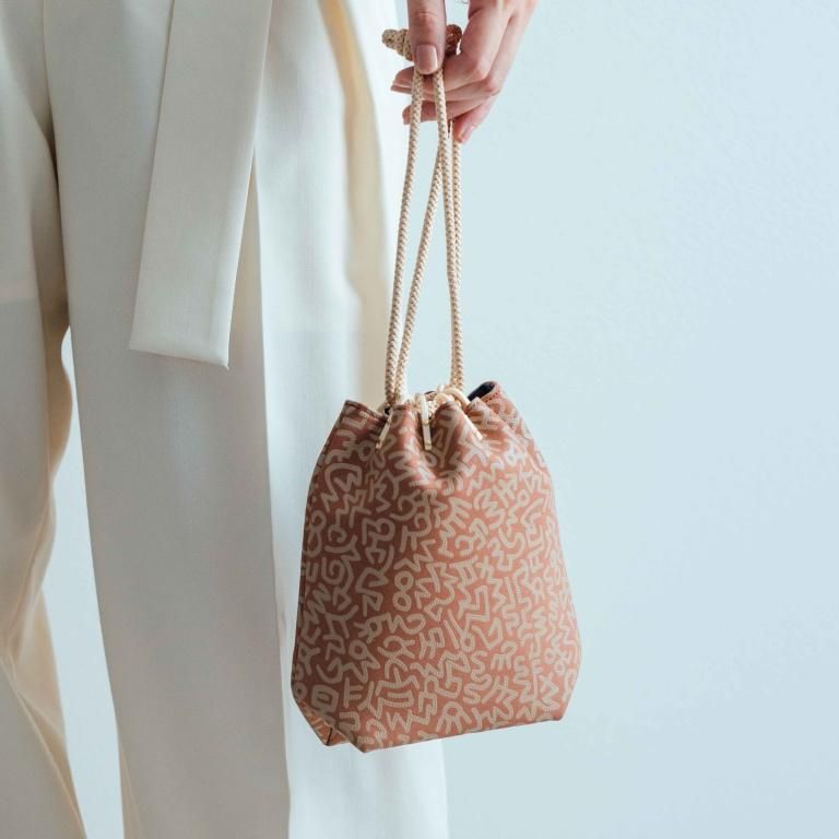 Keith Haring 合切袋(中)マチ付［Beige×Keith Haring collection vol.4