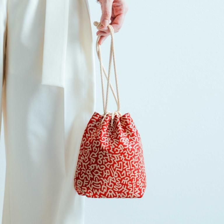 Keith Haring 合切袋(中)マチ付［Red×Keith Haring collection vol.4