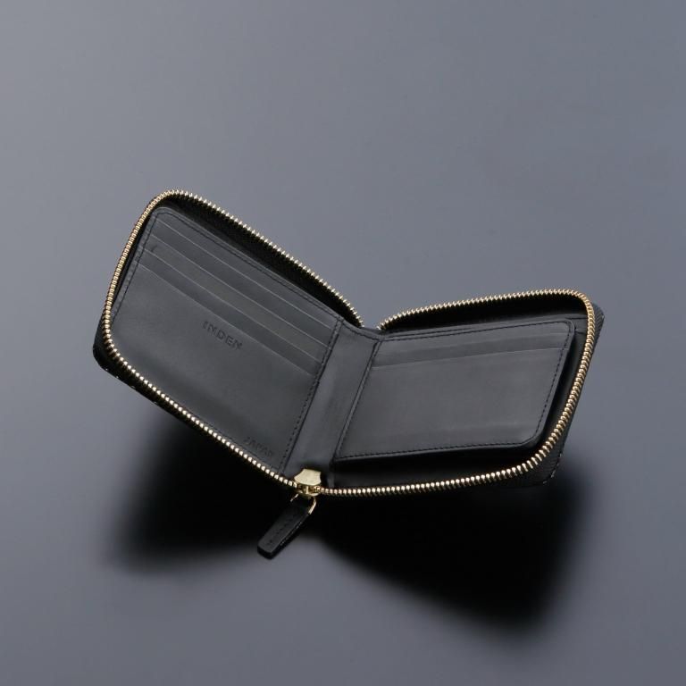 NY 札入A（G）［BLK×BLK／Seven Treasures］：印傳屋公式