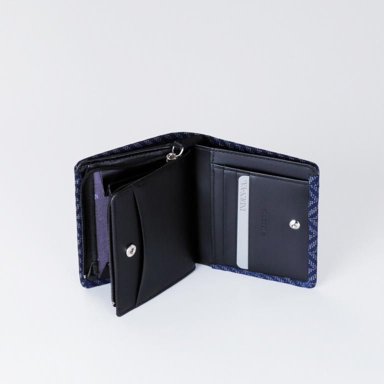 札入M［紺地×グレー漆×杉綾］：印傳屋公式オンラインショップ