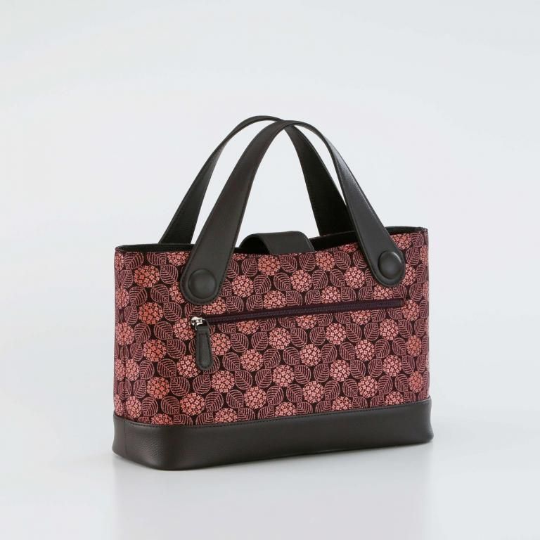 4ハンドバッグ［紫地×ピンク漆×あじさい］：印傳屋公式オンライン