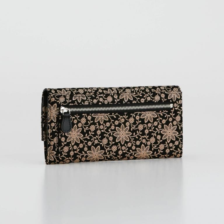 束入D［黒地×白漆×クレマチス］：印傳屋公式オンラインショップ｜INDEN-YA