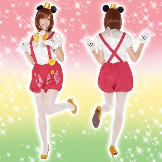 【★大感謝セール】 ディズニーコスチューム大人女性用ミッキーシャツパンツパステル コスプレ