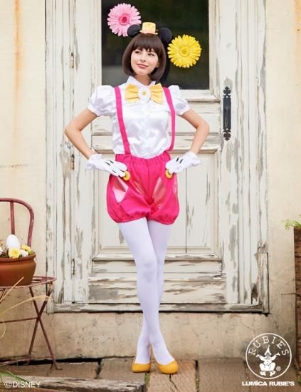 グランドセール ディズニーコスチューム大人女性用ミッキーシャツパンツパステル コスプレ