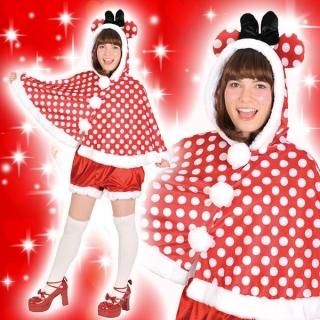 ディズニーコスチューム大人女性用ミニーフードケープとパンツのセット仮装 4580370952797