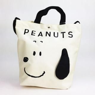PEANUTS スヌーピー 耳付きショルダー ショルダートート フェイス 横向き ショルダーバッグ グッズ(MCD)
