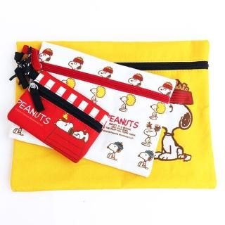 SNOOPY スヌーピー 3連ポーチ ボーダー グッズ ポーチ(MCD)