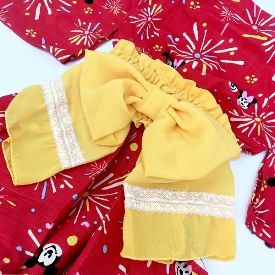 ミニーマウス かんたん浴衣 (ワンピース) 95cm レッド ミニーマウス かんたん浴衣 (ワンピース) 95cm レッド