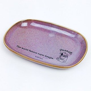 スヌーピー オーバルプレート ランチタイム ＰＵ スヌーピー 皿 プレート 紫 グッズ