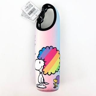 SNOOPY スヌーピー ペットボトルホルダー 虹 パーティーレインボーSN ボトルカバー  白 グッズ(MCOR)