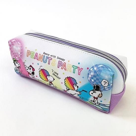 SNOOPY スヌーピー Wファスナーペンポーチ パーティーレインボー