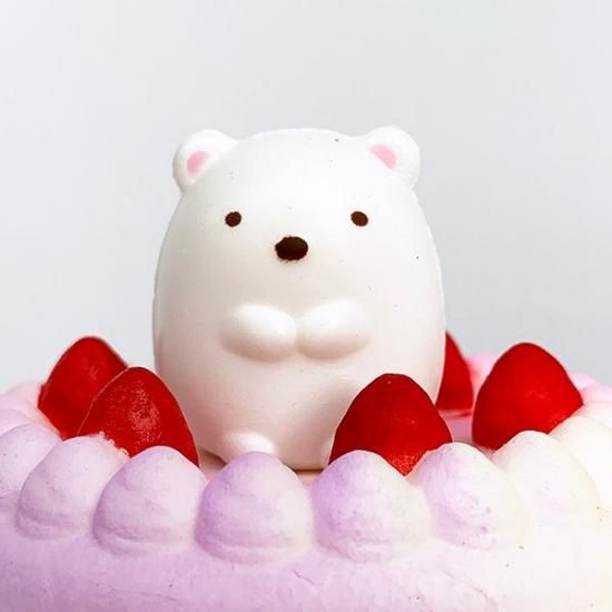 ぺ*ろ様 しろくまケーキ　スクイーズ すみっコぐらし しろくま スクイッシーMC マグネットケーキ