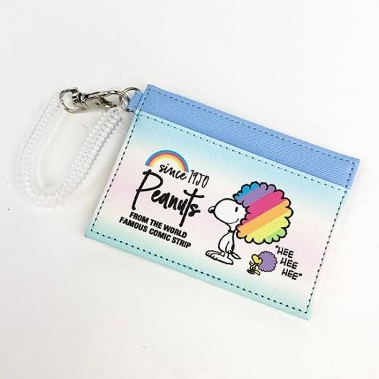 Snoopy スヌーピー シングルパスケース Bl レインボースヌーピー パスケース 定期入れ 青 グッズ Mcor Snoopy スヌーピー シングルパスケース Bl レインボースヌーピー パスケース 定期入れ 青 グッズ Mcor