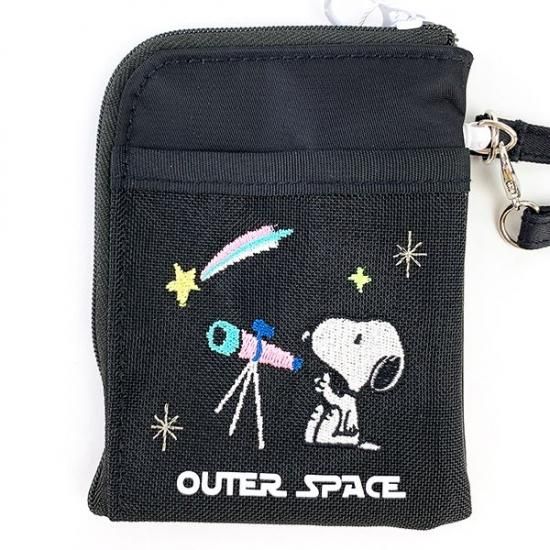 スヌーピー デイリーポーチ Bkアウトスペース スヌーピー ポーチ メイクポーチ 化粧入れ 小物入れ 黒 グッズ Mcor