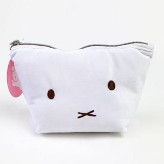 店内セール開催中!10％オフ対象商品! miffy ミッフィー ふわふわ 舟形ポーチ フェイス ホワイト グッズ