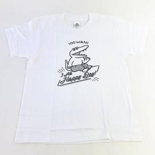 100日後に死ぬワニ TシャツS ハッピーボーイWH 100日後に死ぬワニ 洋服 ワニ グッズ Sサイズ ホワイト (MCOR)