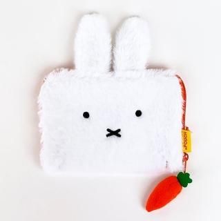 MIFFY ミッフィー ドットポーチ ボア ショート CARROT B ぬいぐるみ お顔 フェイス にんじん ショート ホワイト グッズ