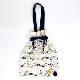 ディズニー プー Winnie The POOH Pooh Series 巾着バッグ バッグ 通勤 通学 巾着 刺繍 ブルー グッズ