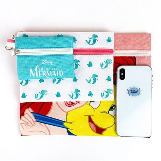 Disney アリエル ディズニー 3連ポーチ アリエル フランダー ポーチ 3連 ケース パスケース バッグ 財布 ピンク グッズ Disney アリエル ディズニー 3連ポーチ アリエル フランダー ポーチ 3連 ケース パスケース バッグ 財布 ピンク グッズ