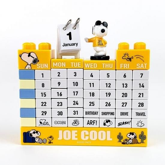PEANUTS スヌーピー Snoopy ブロック万年カレンダー YE ジョー PEANUTS スヌーピー Snoopy ブロック万年カレンダー YE ジョー