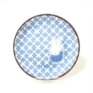 miffy ミッフィー ミッフィー和小紋 小皿 井桁模様 お皿 醤油皿  ブルー グッズ 日本製(MCD)