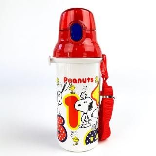 PEANUTS スヌーピー 直飲みプラワンタッチボトル 水筒 ベビー レッド グッズ 日本製