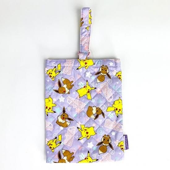 ポケットモンスター ピカチュウ イーブイ シューズバッグ ポケモン ベビー 入園 入学 上履き入れ パープル グッズ 日本製