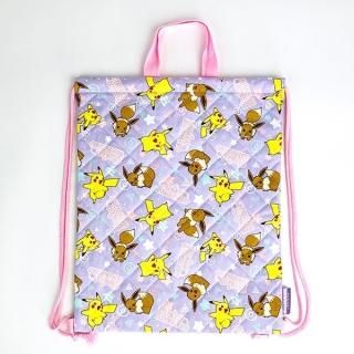 ポケットモンスター ピカチュウ＆イーブイ ナップサック ポケモン ベビー 入園 入学 体操服カバン パープル グッズ 日本製(MCD)
