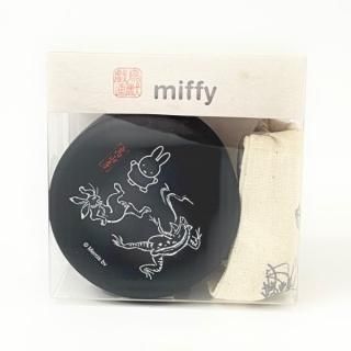 ミッフィー 鳥獣戯画 miffy×鳥獣戯画　缶＆巾着　BK 小物入れ ブラック グッズ
