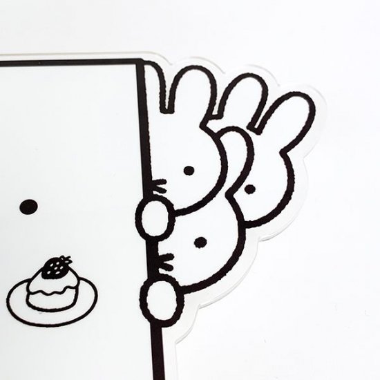 ミッフィー グッズ MIFFY インテリアクロック のぞき WH モノクロ 時計