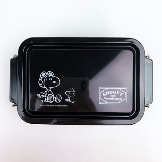 【10個セット】オーエスケー コンテナランチ600 スヌーピー(ブラック) | ブラック スヌーピー コンテナランチボックス 弁当箱 ピーナッツ 日本製 電子レンジ対応 アウトドア 仕切付 抗菌 可愛い 食洗機対応 女子 男の子 女の子 大人 おしゃれ 高品質 ランチ