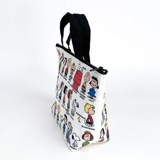 スヌーピー Peanuts 保冷保温ミニトート Sn 整列 エコバッグ バッグ エコ コンパクト 収納 お出かけ 買い物 ホワイト