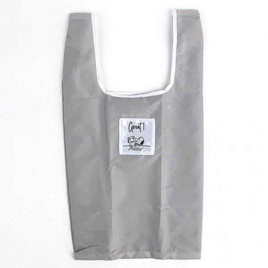 スヌーピー エコバッグ 抗菌 Sマチ広 Gy テーブル 折りたたみバッグ コンパクトバッグ 買い物袋 グレー 日本 Mcor