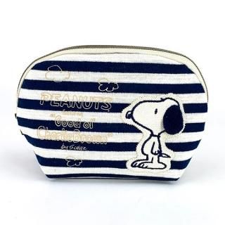 スヌーピー PEANUTS ボーダー ラウンドポーチ ポーチ ケース 小物入れ ラウンド ネイビー グッズ