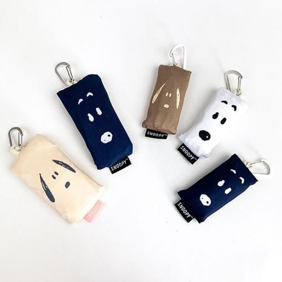 スヌーピー PEANUTS エコバッグ S WH フェイスアップスヌーピー