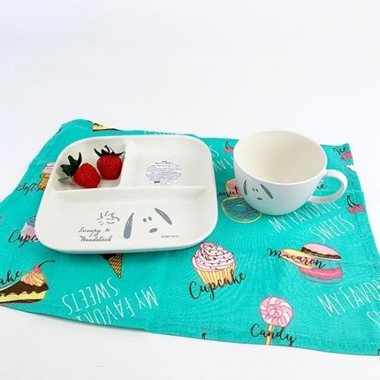 【お得】 スヌーピー L フェイス柄 スクエアワンプレート ウッドストック 食器