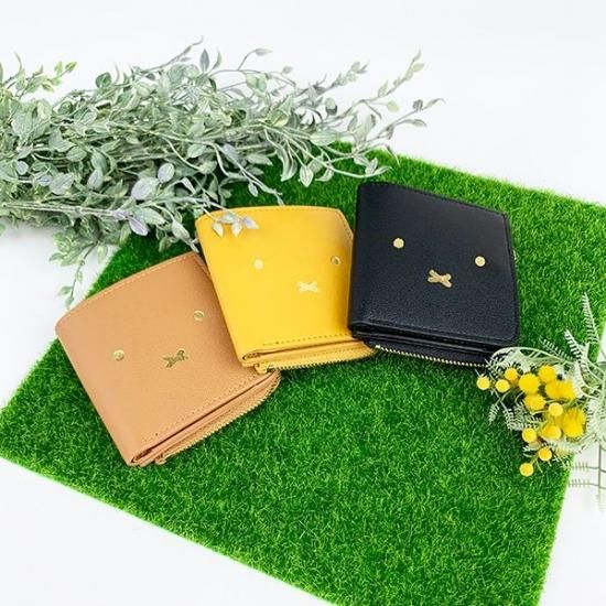 ミッフィー miffy ハーフ財布 おかおBK 財布 小銭入れ 二つ折り