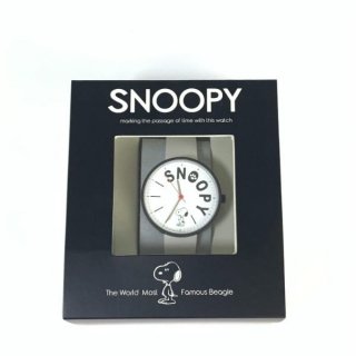 スヌーピーPEANUTS タイポレザーウォッチ GY 腕時計 アクセサリー グレー グッズ 日本製
