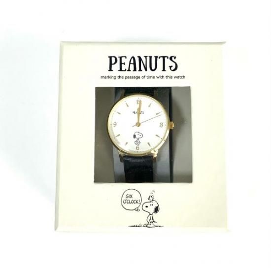 スヌーピーPEANUTS シングルカラーウォッチ BK 腕時計 アクセサリー ブラック グッズ 日本製