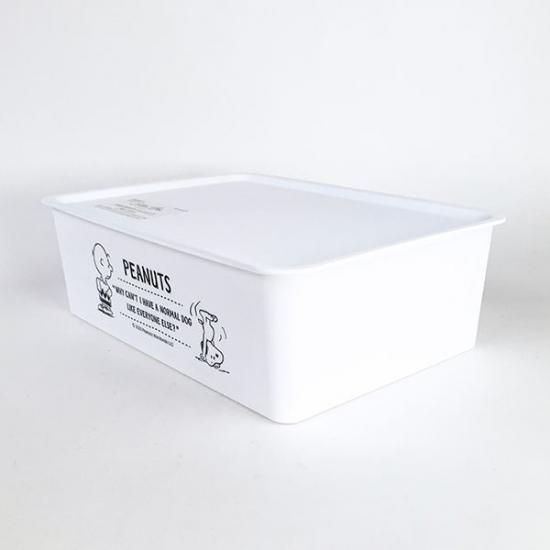 スヌーピー Peanuts コレクトボックス M Wh Snoopy コンテナ 箱 ケース 大容量 収納 ホワイト グッズ