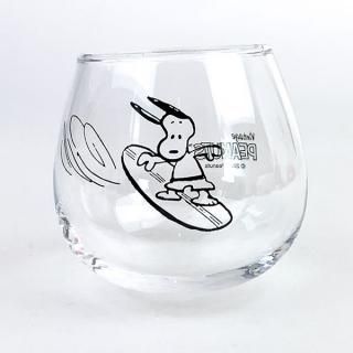 スヌーピーPEANUTS ゆらゆらタンブラー サーフィンスヌーピー コップ グラス 食器 透明  日本製