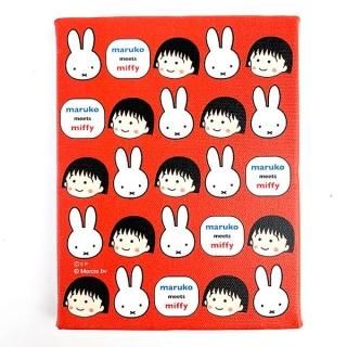 店内セール開催中!10％オフ対象商品! ミッフィー ちびまるこちゃん  ウォールキャンバス レッド maruko meets miffy