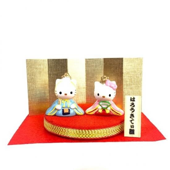 サンリオ ハローキティ キティ&ダニエル ひな人形 丸台 金屏風 サンリオ ハローキティ キティ&ダニエル ひな人形 丸台 金屏風