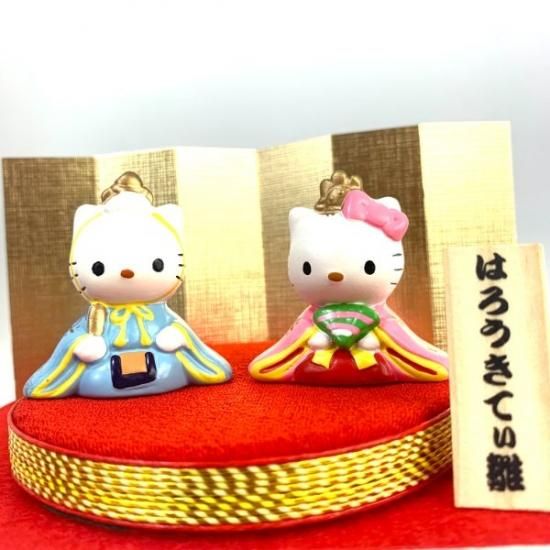 サンリオ ハローキティ キティ＆ダニエル ひな人形 丸台 金屏風