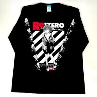 Re：ゼロから始める異世界生活 レム 袖リブロングスリーブTシャツ ストリートファッションVer. L ブラック